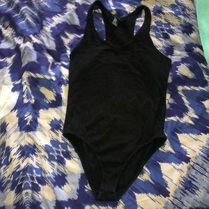 Plain black racerback body suit